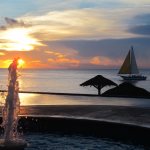 Sunset view from pool